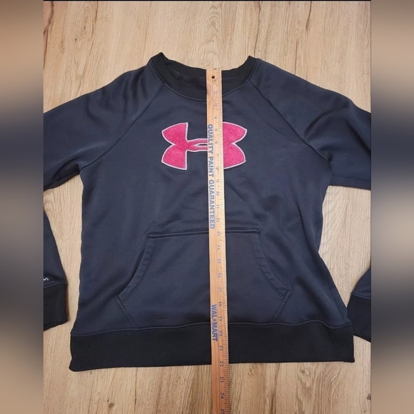 Under Armour Hoodie Womens Black Pink Sweatshirt UnderArmour Excellent Cond READ - Picture 2 of 9